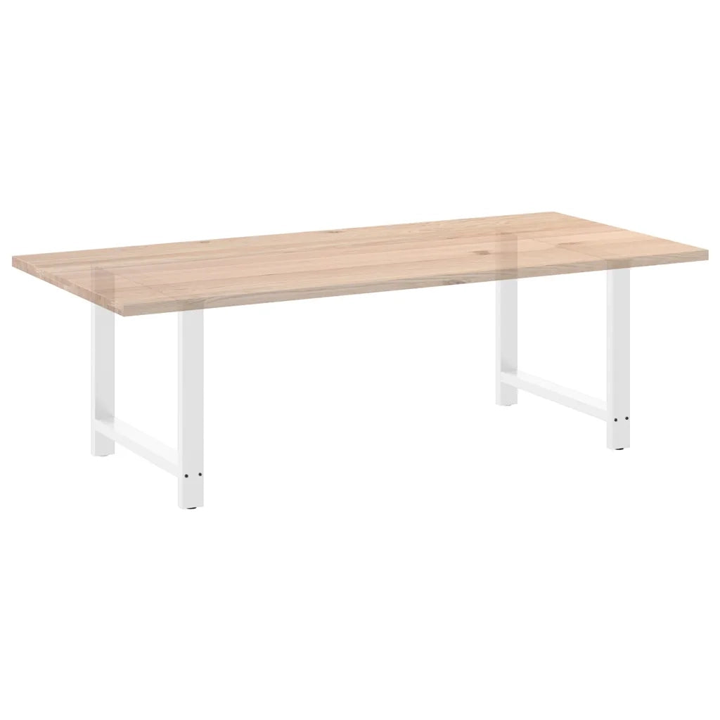 Gambe per tavolo da pranzo bianche 2 pz 100x(72-73) cm in acciaio 4013321