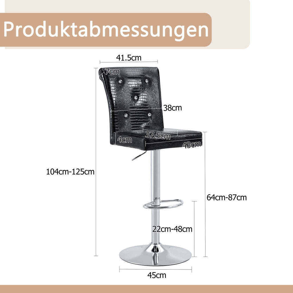 SEDIA Set da 2 pezzi in PVC nero 89,5x50,5x41 cm
