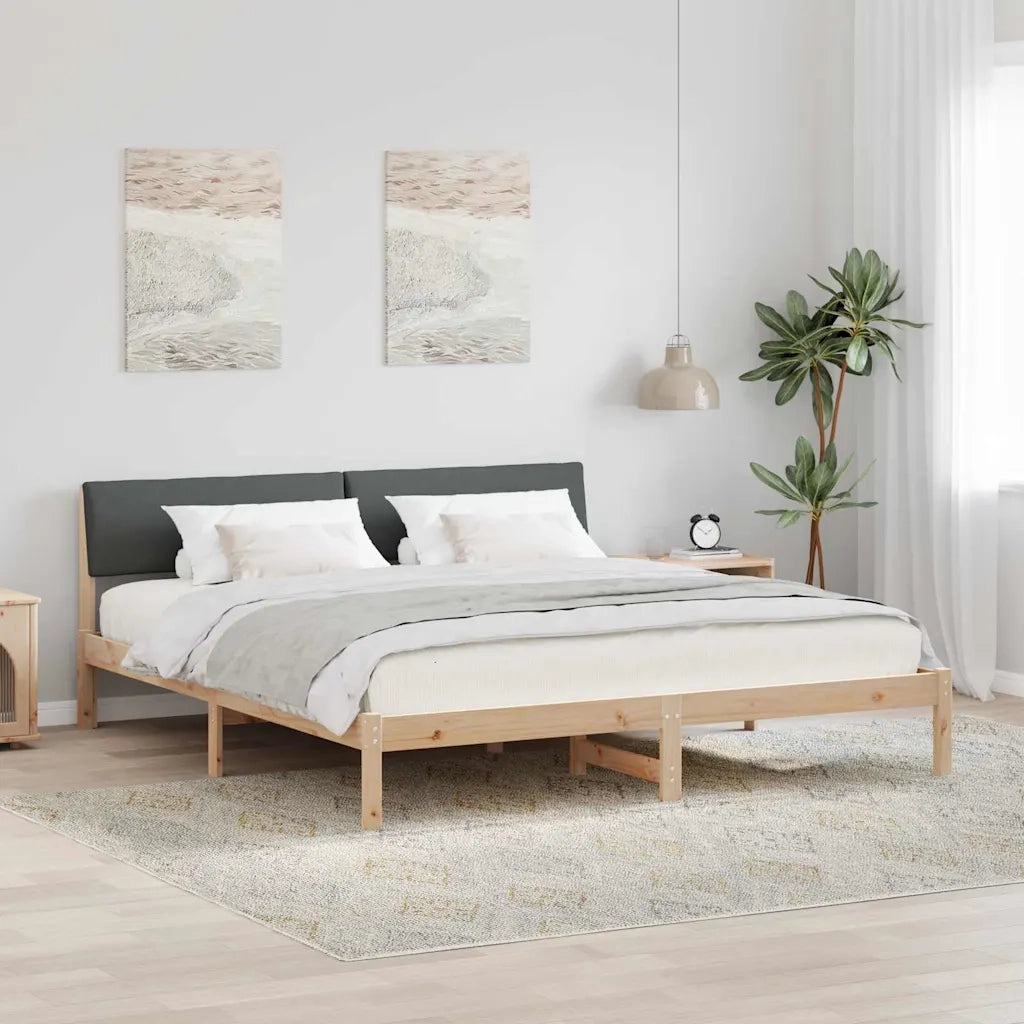 Letto matrimoniale | Letto per adulti | Struttura del Letto marrone e grigio scuro 200 x 200 cm
