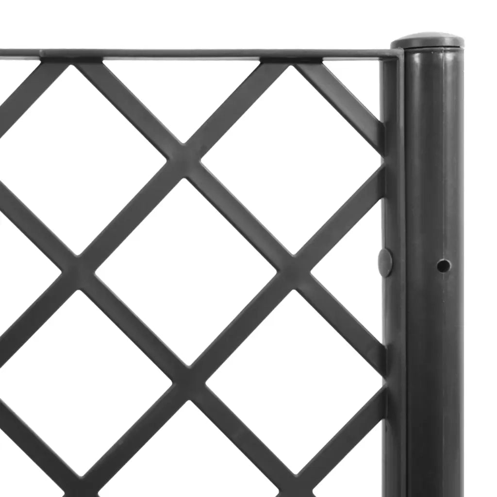 Fioriera | Cassetta per fiori | Vaso da Giardino con Traliccio Nera 40x40x142 cm in PP
