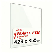423 x 355 x 4 mm - Vetro per stufa a legna - vetro camino di ricambio - vetro per caminetto resistente al fuoco - France Vitre