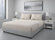 Completo Lenzuola Letto 100% Cotone Made In Italy Disegno Sambuco - Piazza e Mezza - Nocciola