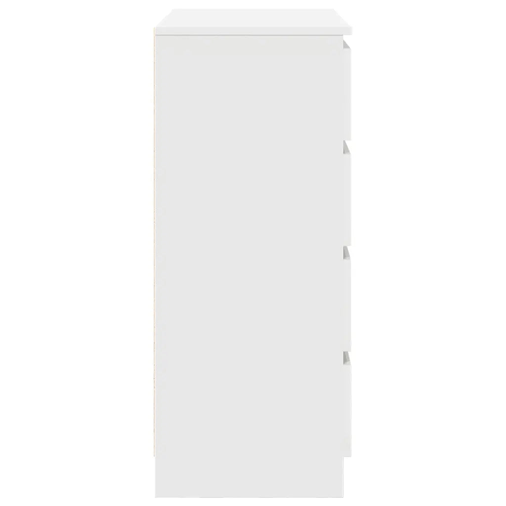 Credenza | Madia | Buffet da pranzo | Armadio da pranzo con Cassetti Bianco 71x35x84 cm in Legno Multistrato