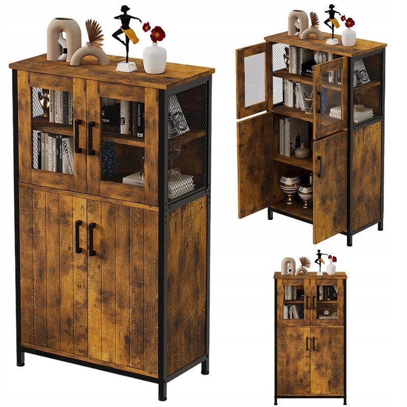 Credenza rustica, mobiletto in stile loft vintage retrò per sala da pranzo e cucina
