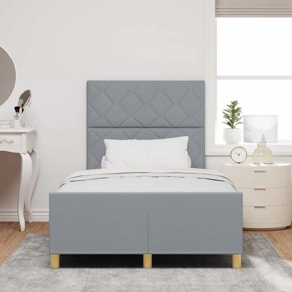 Letto matrimoniale | Letto per adulti | Struttura del letto Grigio chiaro 120 x 200 cm Tessuto