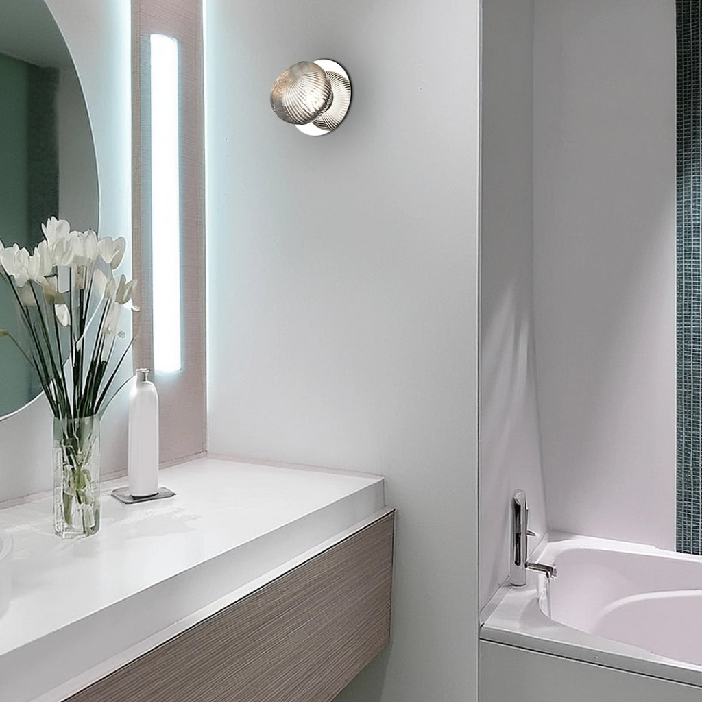 Applique BOLLA Milagro cromo vetro rigato LED 3W 3000K