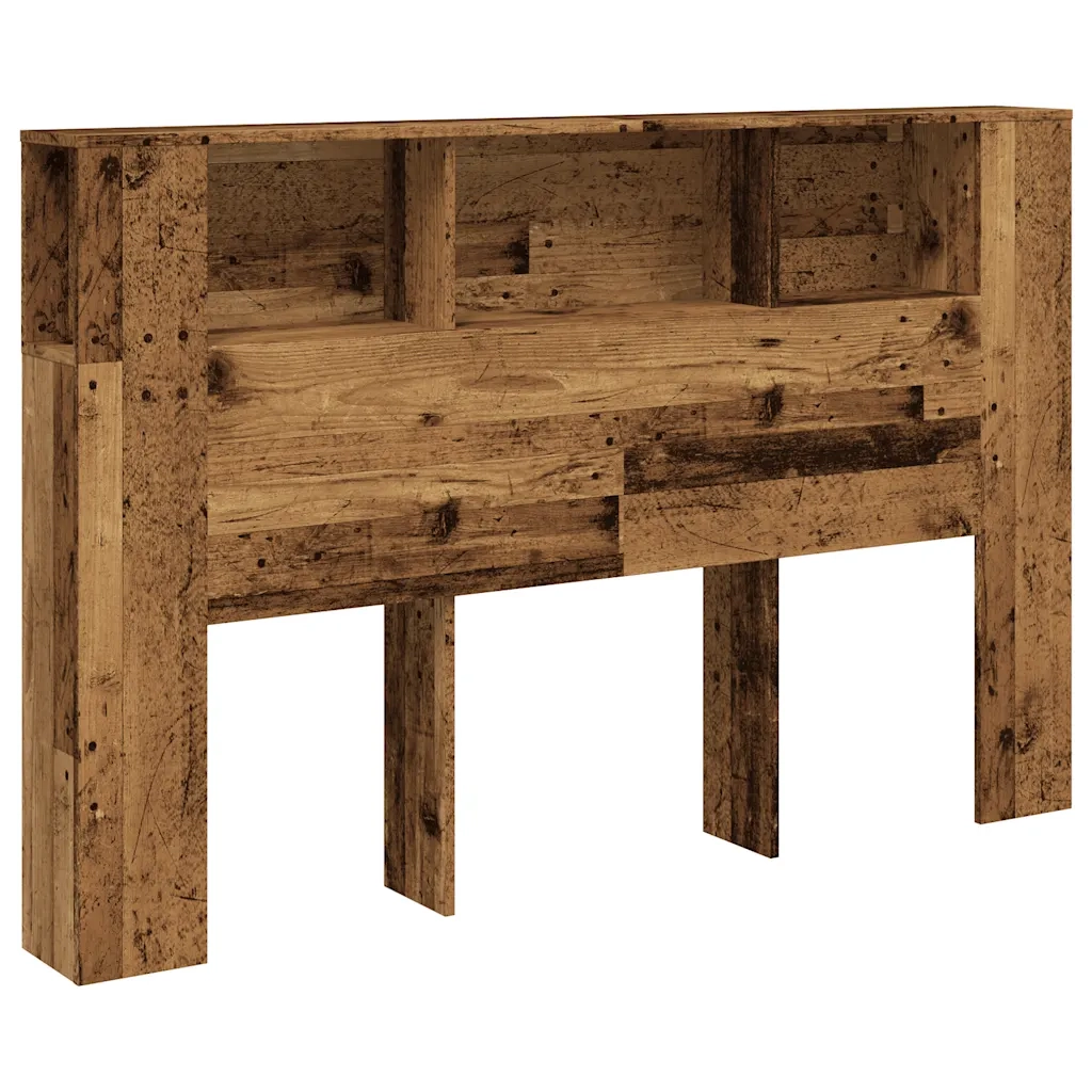Testiera con Contenitore-Testiera con Ripiani Legno 160x18,5x103,5 cm in Truciolato