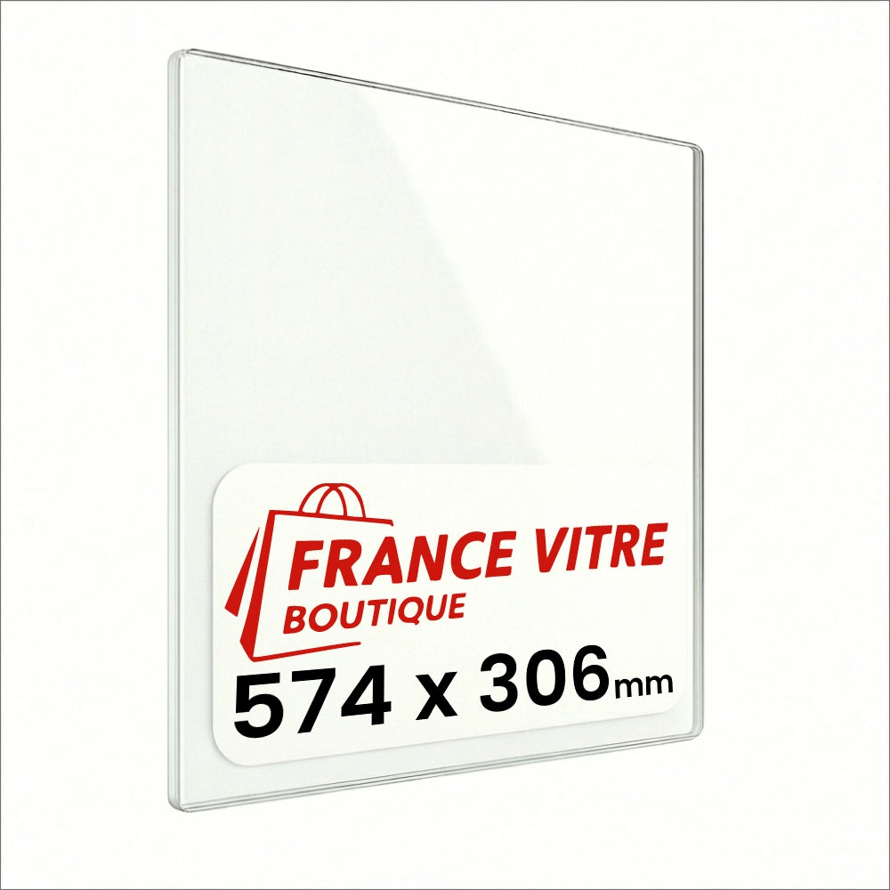 574 x 306 x 4 mm - Vetro per stufa a legna - vetro camino di ricambio - vetro per caminetto resistente al fuoco - France Vitre