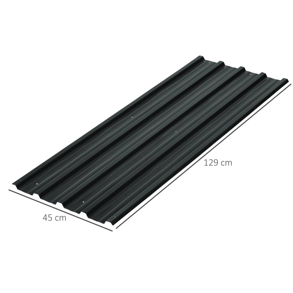 Pannelli di Ricambio per Casette da Giardino ¨C Minimal ¨C Grigio Scuro Acciaio Zincato 129x45 cm