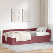 Struttura Letto Angolare con Materasso 2 pcs Rosso Tessuto 3393584