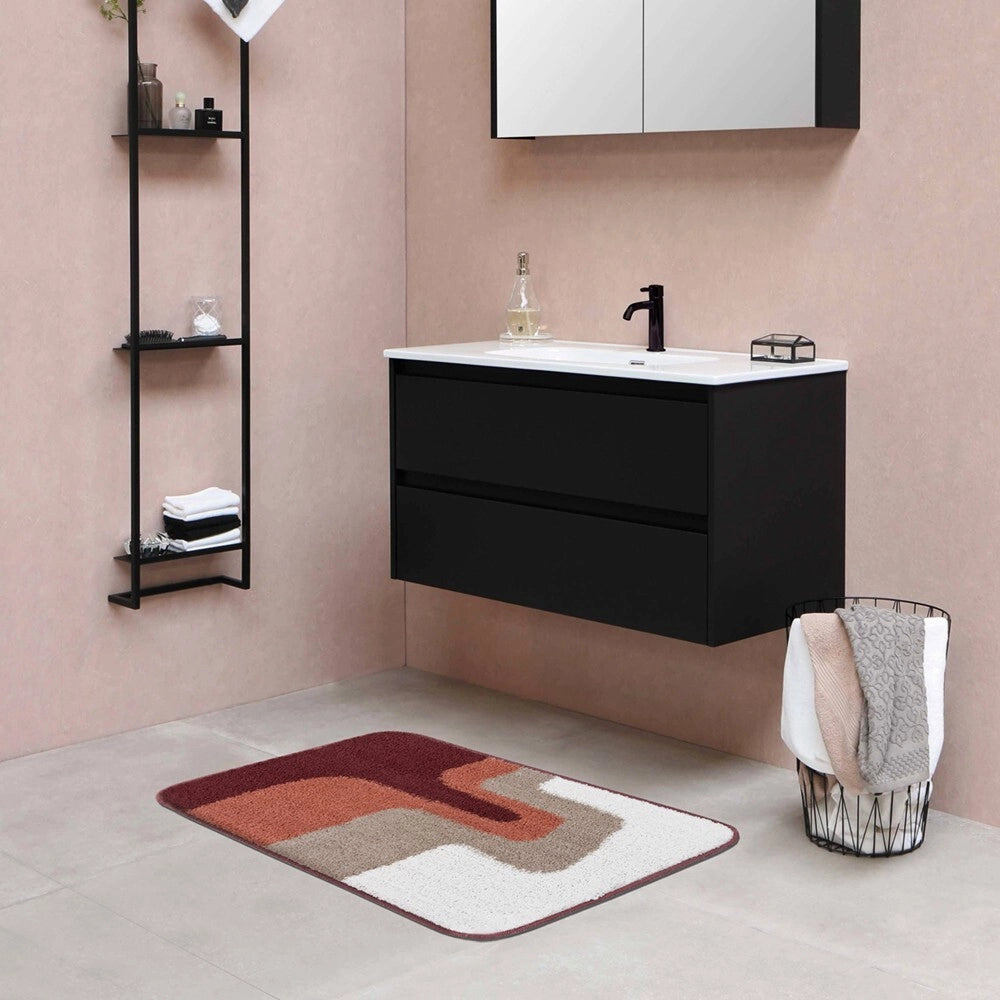 Tappeto Bagno 50x110 Cm Doccia Scendiletto Pelo Raso Morbido Assorbente Antiscivolo Lavabile Terra