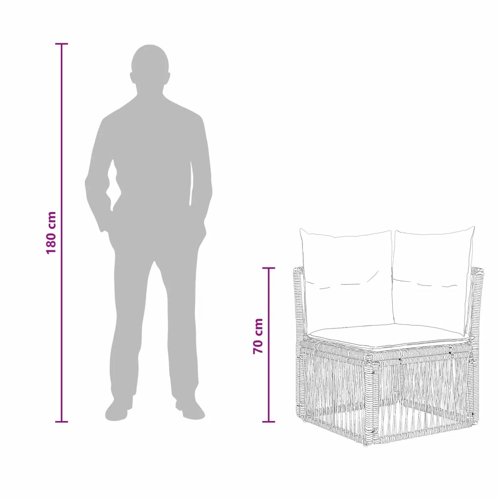 Set Divano da Giardino 13 pz Grigio polyrattan 3434387