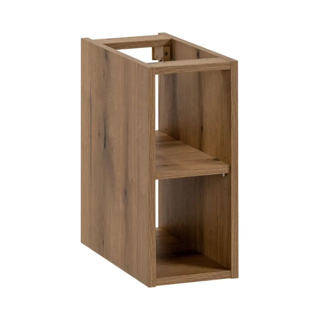 Set ICON: mobile sottolavabo 100cm con nicchie visibili + lavabo rotondo da appoggio + specchio LED + colonna