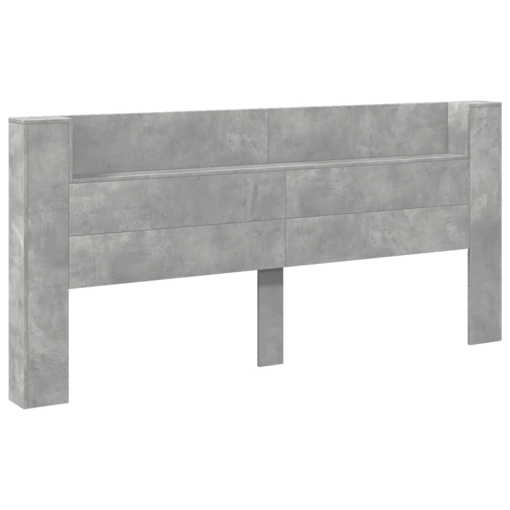 Testiera | Testata con Contenitore a LED Grigio Cemento 220x16,5x103,5 cm