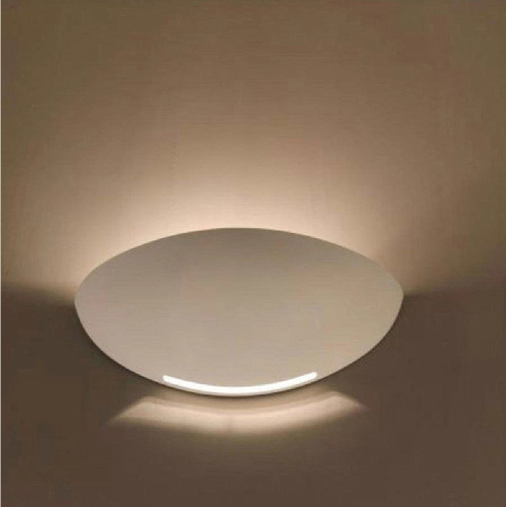 Trade Shop - Applique Parete Mezza Luna Gesso Doppia Emissione Verniciabile Attacco R7s -