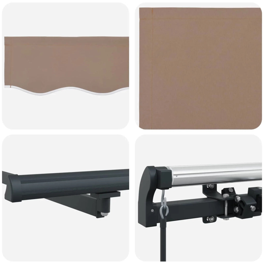 Tenda retrattile Tortora 3,5 x 2 m Tessuto 3425753