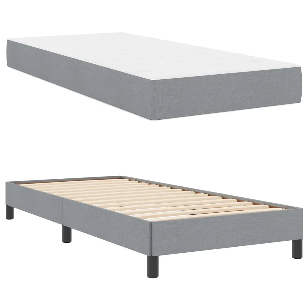 Letto a molle con materasso Grigio chiaro 90 x 200 cm Tessuto