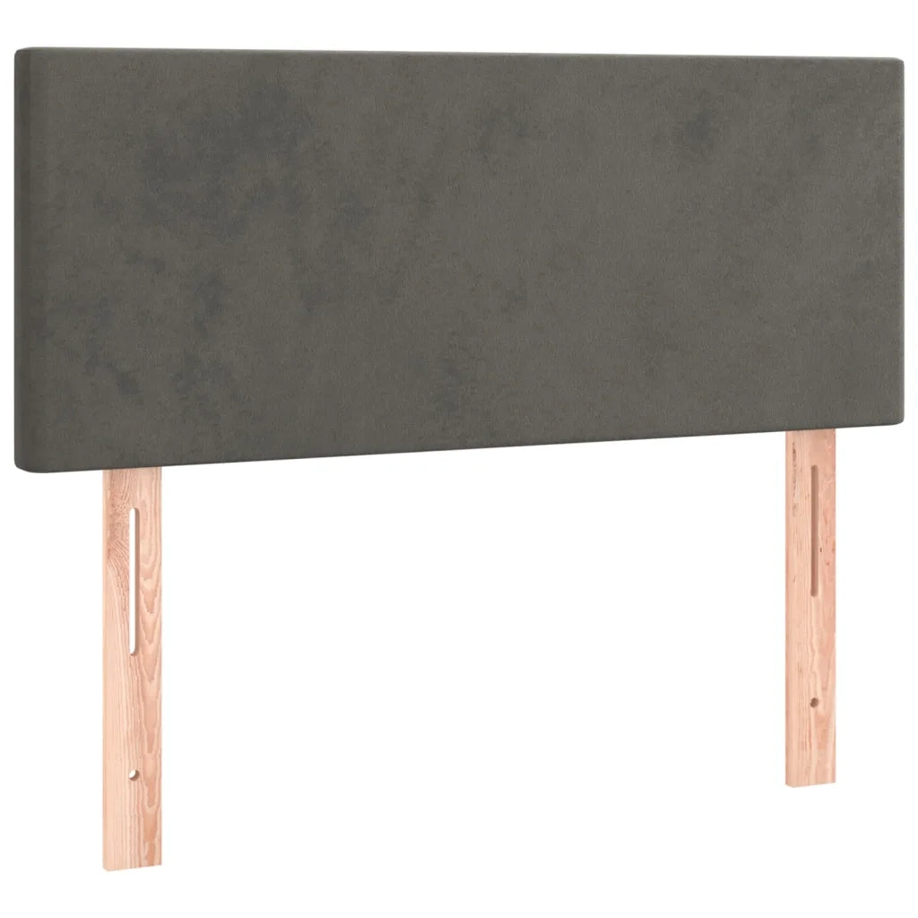 Testiera-Testata Decorativa Grigio Scuro 100x5x78/88 cm in Velluto 486588