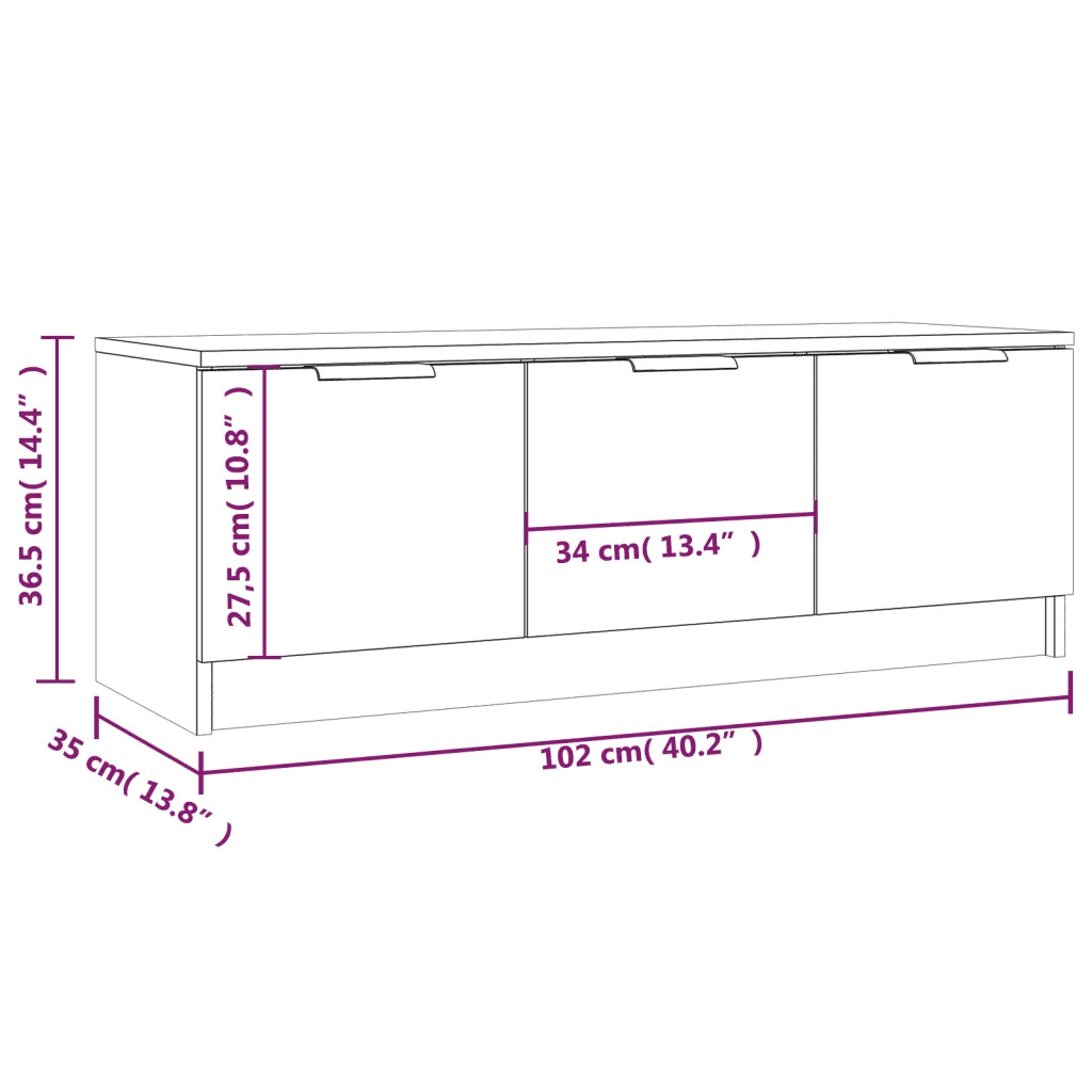 Mobile TV | Armadietto TV | Mobile Porta TV Rovere Sonoma 102x35x36,5 cm Legno Multistrato