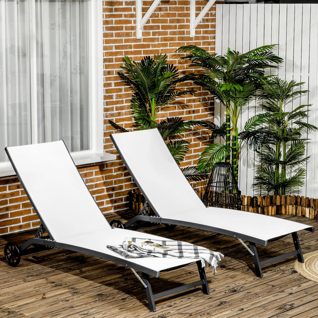 Lettino Prendisole con Schienale Reclinabile ¨C Minimal ¨C Alluminio e Tessuto Crema 66x165x102 cm