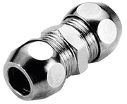 RACCORDO DIRITTO INTERMEDIO A TENUTA PTFE PER TUBO RAME CROMATO SERIE 6900 3/8 ø12   PETTINAROLI