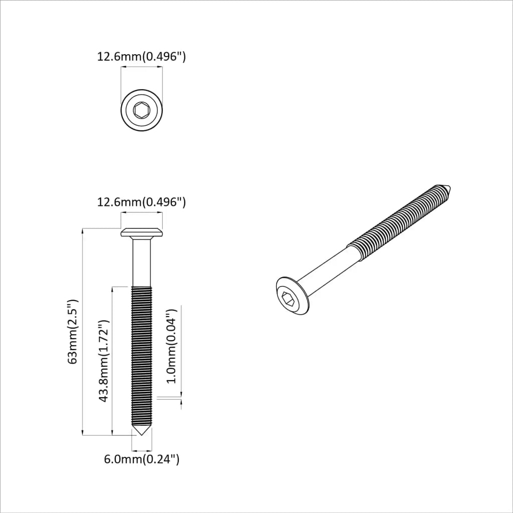 Vite 1600 pcs Argento M6 x 60 mm Acciaio