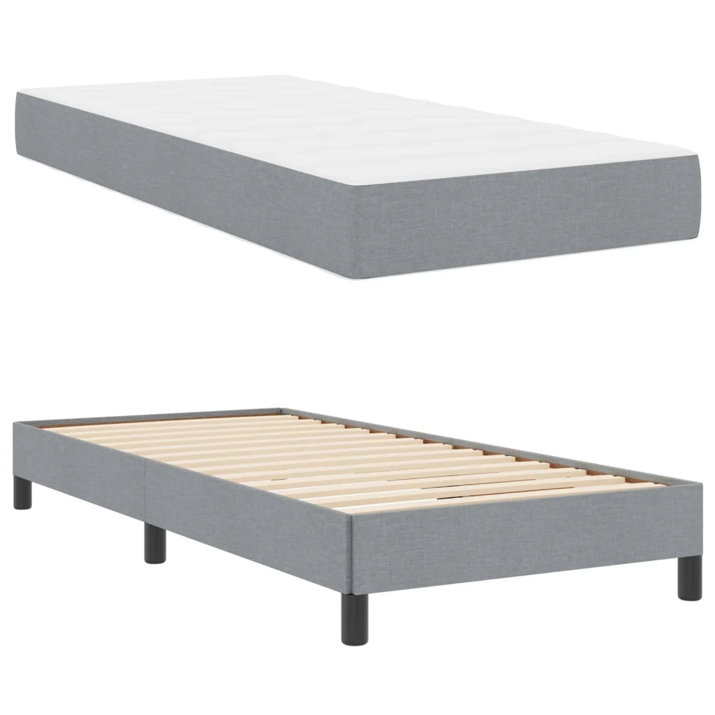 Letto a molle con materasso Grigio chiaro 90 x 200 cm Tessuto