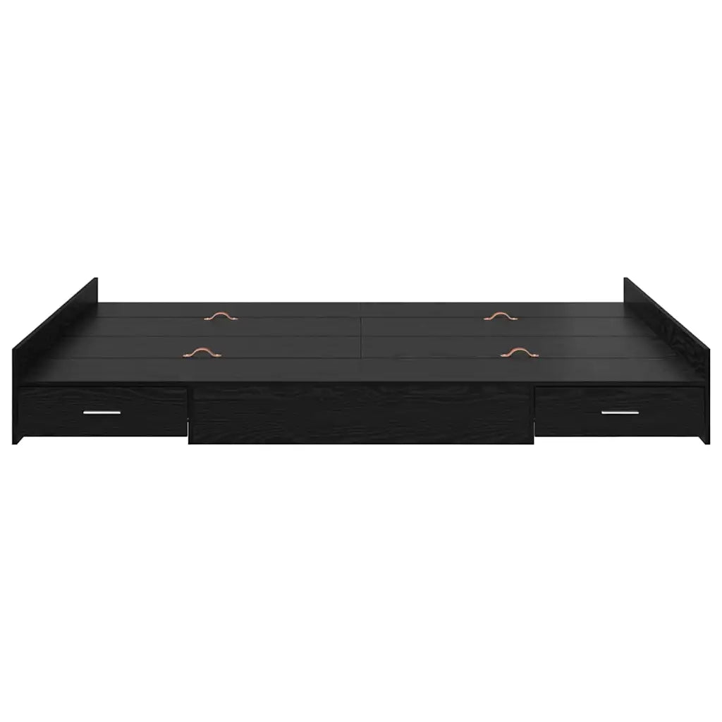 Struttura letto con contenitore Rovere Nero 140 x 200 cm 3335294