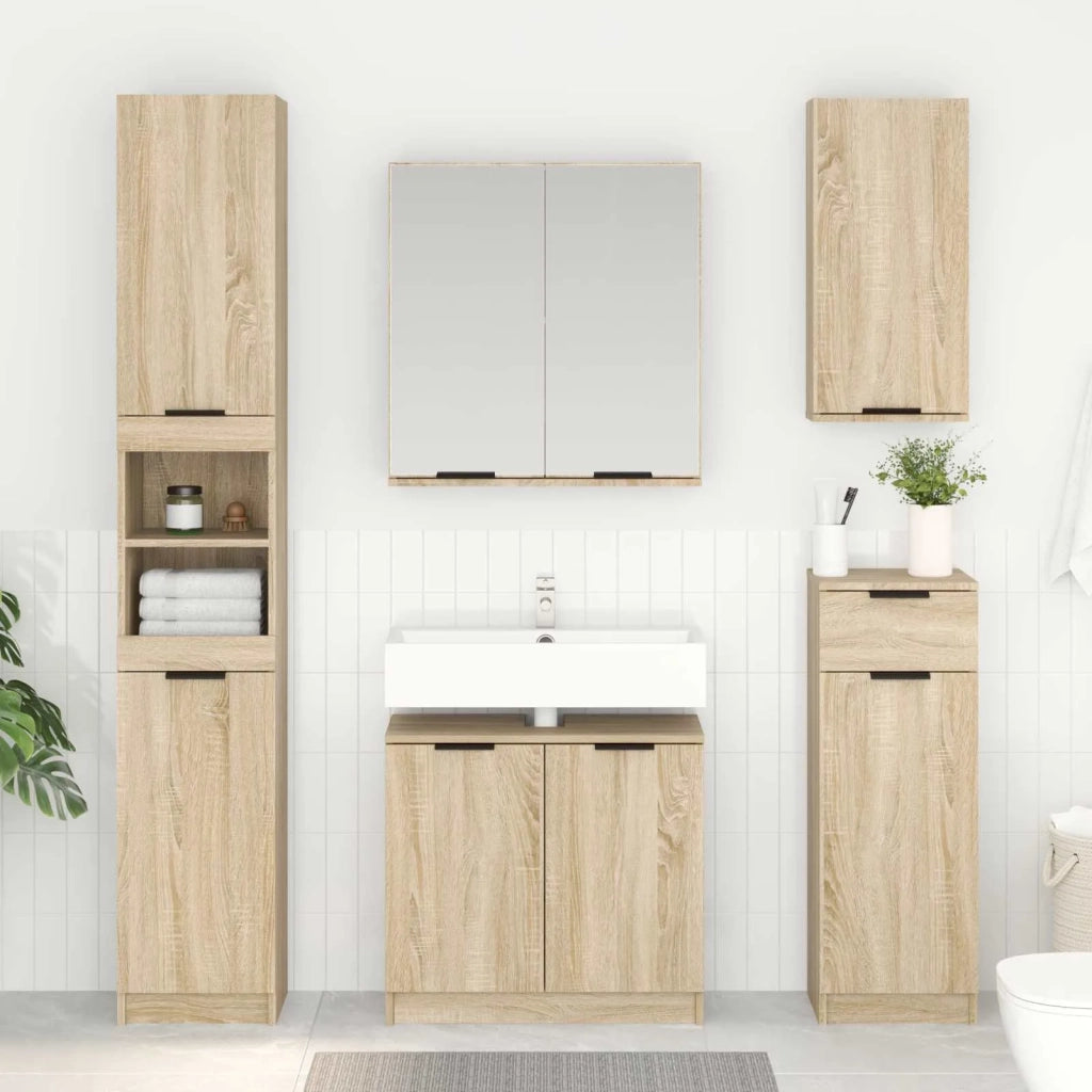 Mobile da Bagno | Armadio da bagno con porta Rovere Sonoma 64,5 x 33,5 x 59 cm