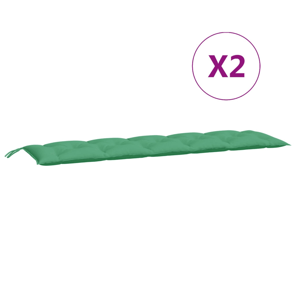 Cuscini Panca da Giardino 2pz Verdi 180x50x7cm Tessuto Oxford 361721