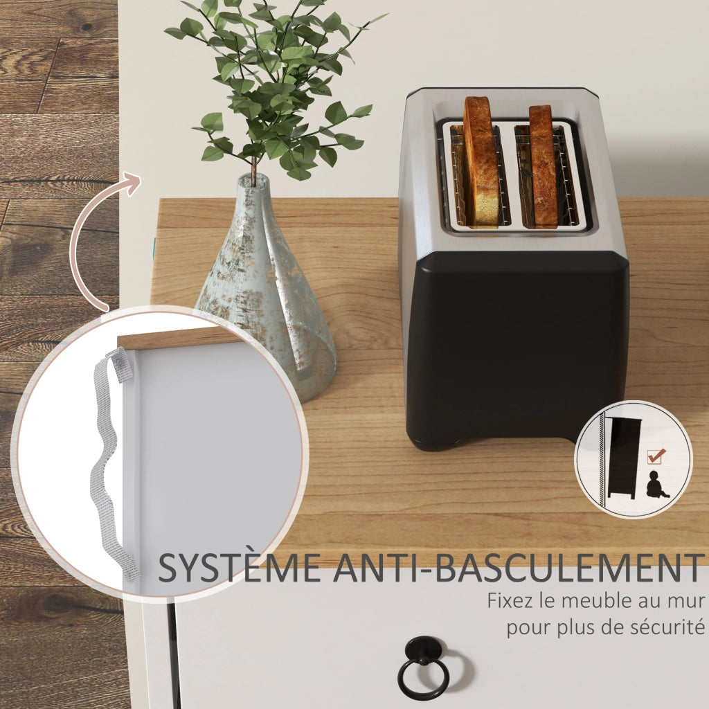 Armadio da cucina ¨C zephmum ¨C bianco 2 ante 2 cassetti