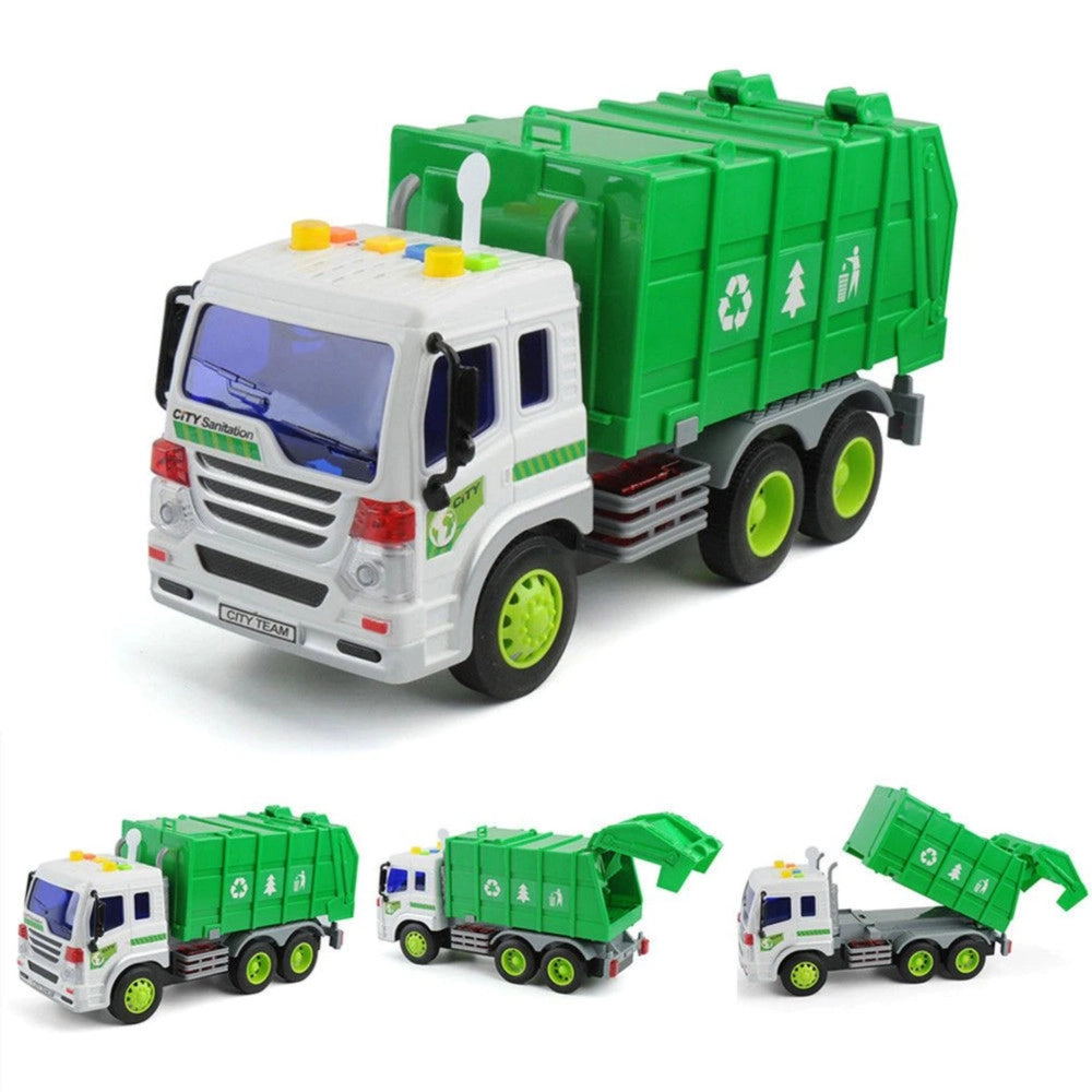 Trade Shop - Camion Raccolta Rifiuti Con Luci E Suoni Cassone Ribaltabile Funzioni Reali -