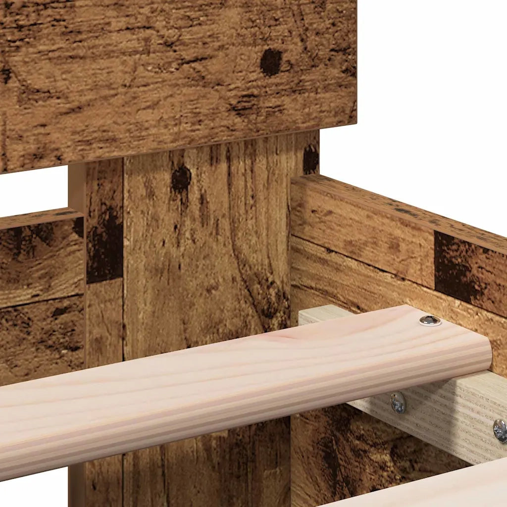 Struttura del letto con testiera-Giroletto con Testiera Legno vecchio 203 x 95 x 70 cm