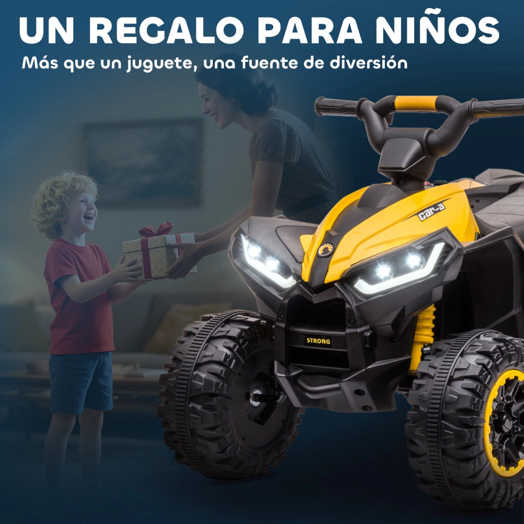 Quad Elettrico per Bambini 3-5 Anni ¨C Xylo ¨C 12V 2 Motori Giallo 83x53x55,5 cm