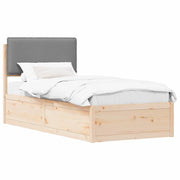 Letto singolo | Letto per adulti | Letto con Testiera Rivestita Grigio chiaro 90 x 200 cm