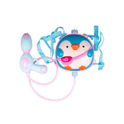 Trade Shop - Zainetto Con Pistola Acqua Pinguino Per Estate Piscina Spiaggia Giochi Bambini 6558033 -