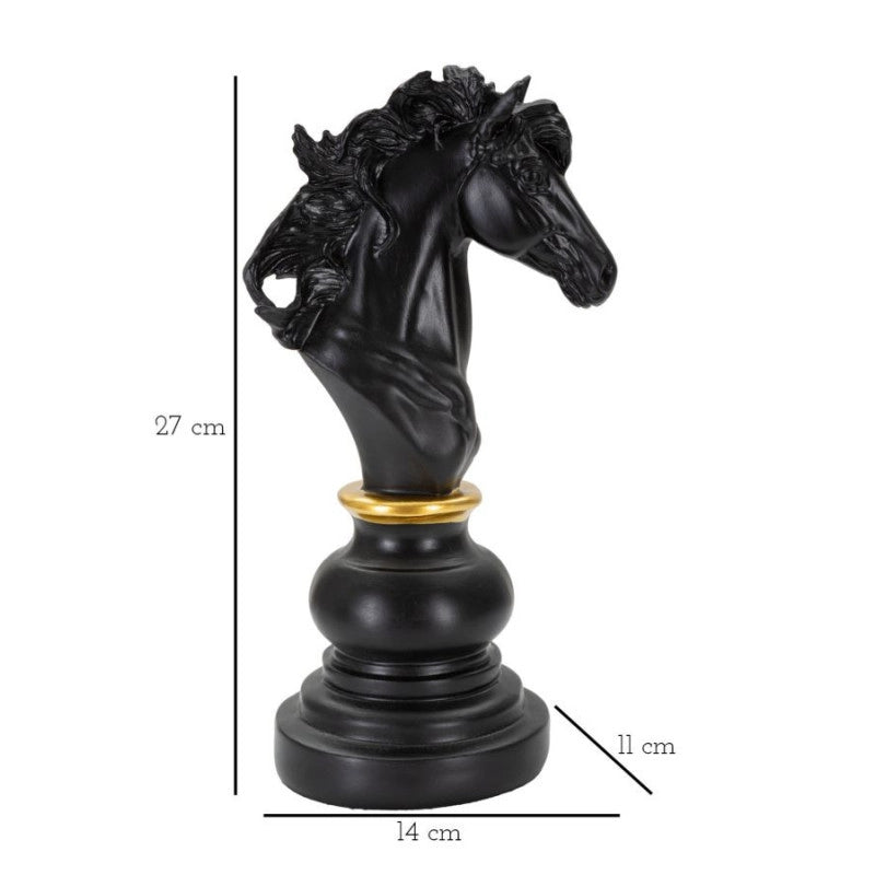 Cavallo Nero E Oro cm 14x11x27