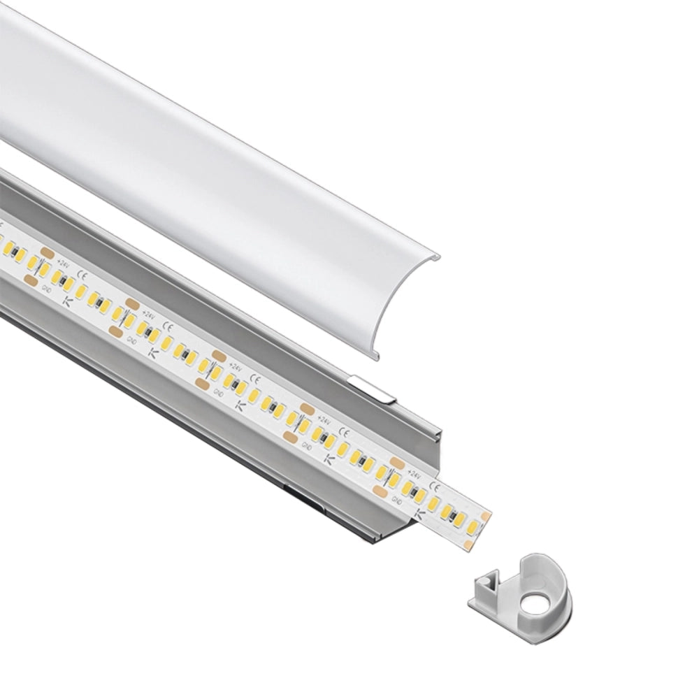 Kit profilo angolare in Alluminio per LED da 2m, 2000x15.8x15.8mm