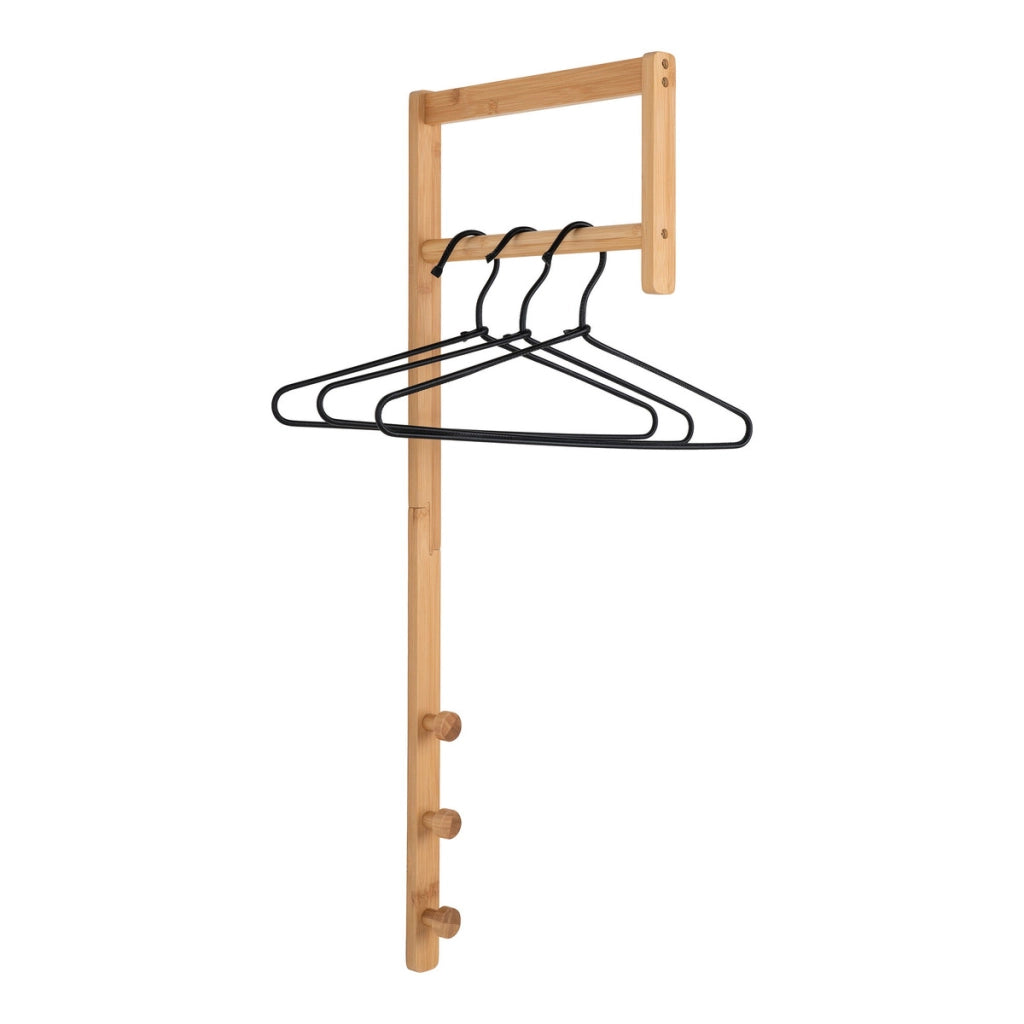 Appendiabiti da Parete Trento, Marrone, Bamboo, 30x3x82 cm