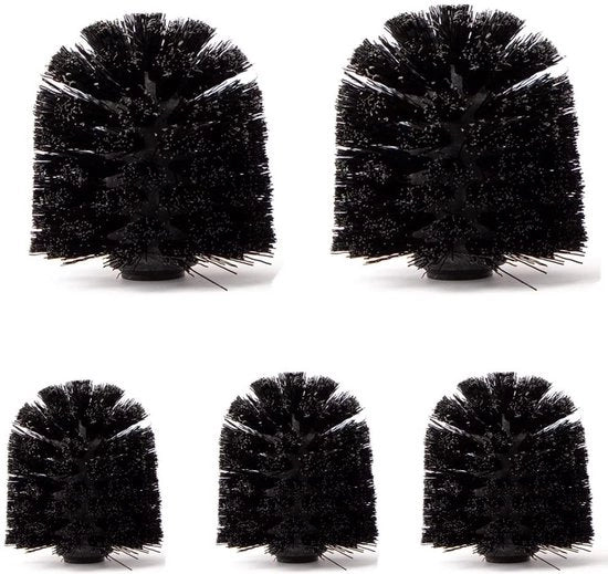Kit di testa per spazzola da bagno in nero da 5 pezzi