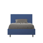 BS COM Letto una piazza e mezza con rete imbottito 120x200 similpelle blu