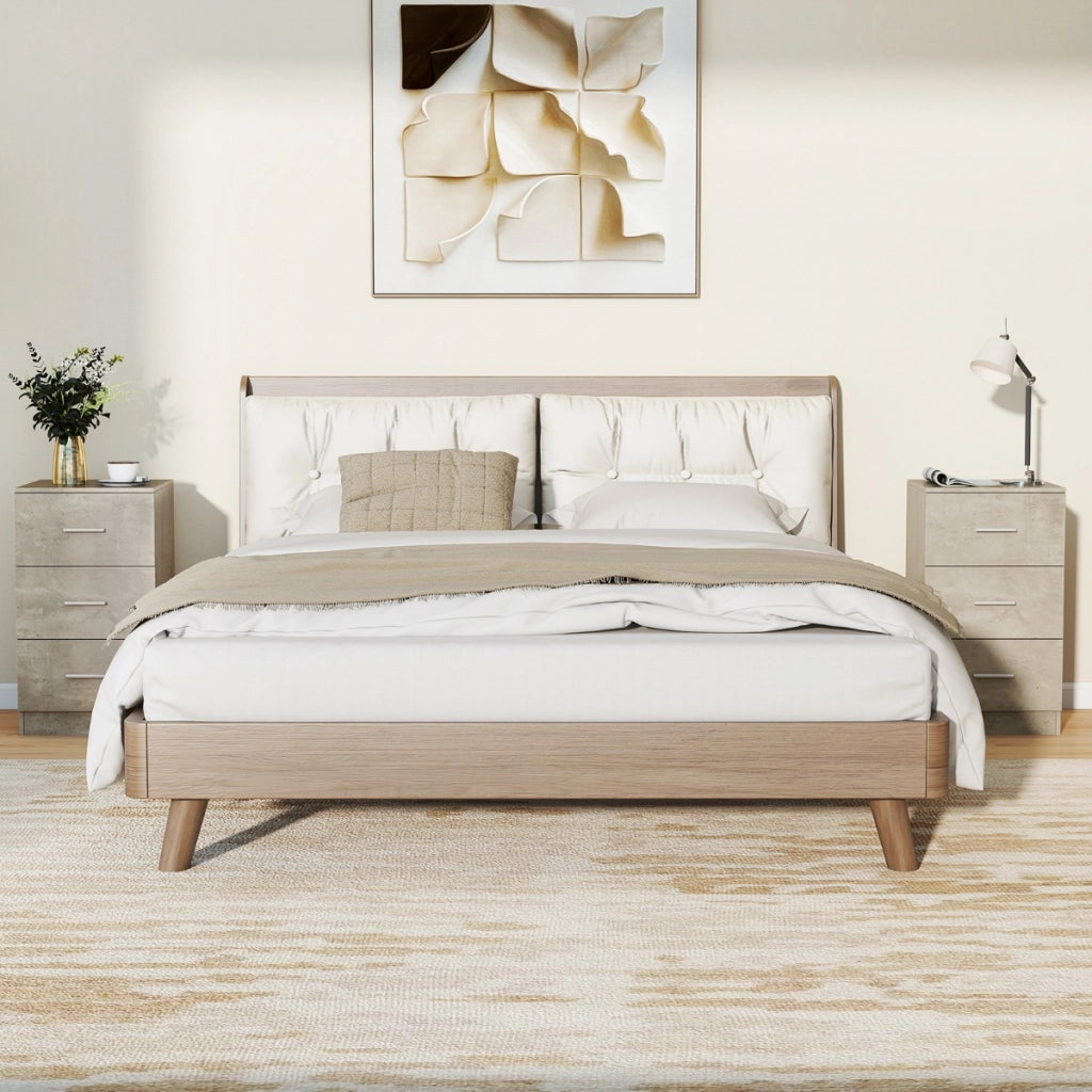 Com¨° in legno a 3 cassetti comodino con 3 cassetti e dispositivo antiribaltamento, Maniglie in metallo organizzatore per camera da letto Grigio