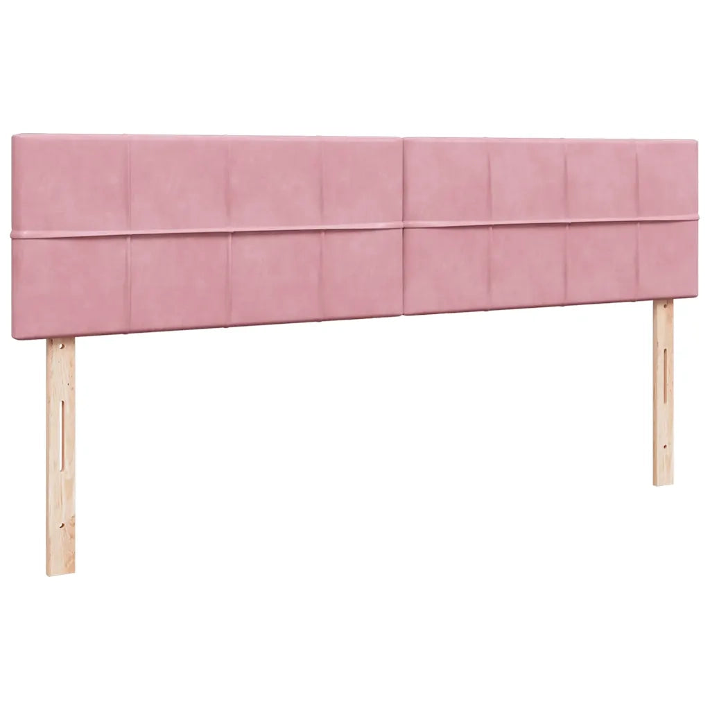 Struttura Letto Pouf con Materassi Rosa 180x200 cm Velluto 3312079