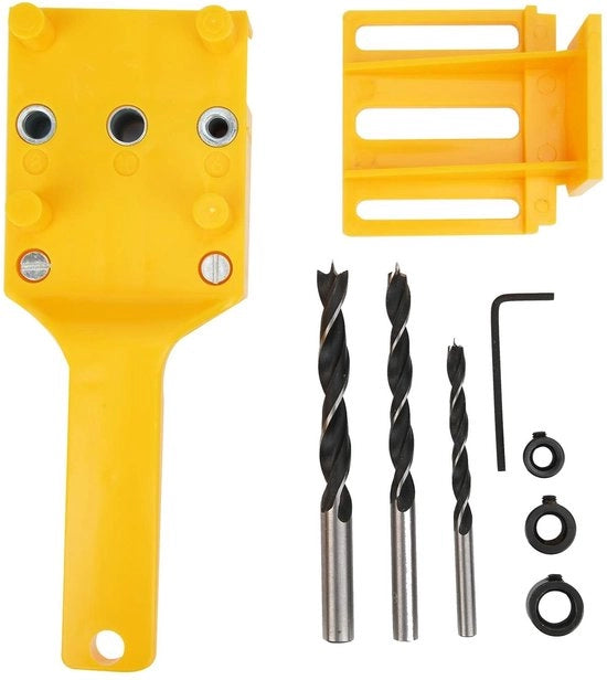 Kit di centratura automatica 8 pezzi - Localizzatore per foro - Attrezzatura per lavorazione del legno - Precisione di regolazione - Materiale ABS - Localizzatore per foro