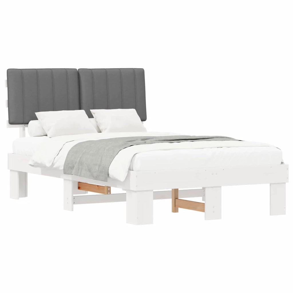 Letto con Testiera Rivestita Grigio chiaro 120 x 190 cm 877508