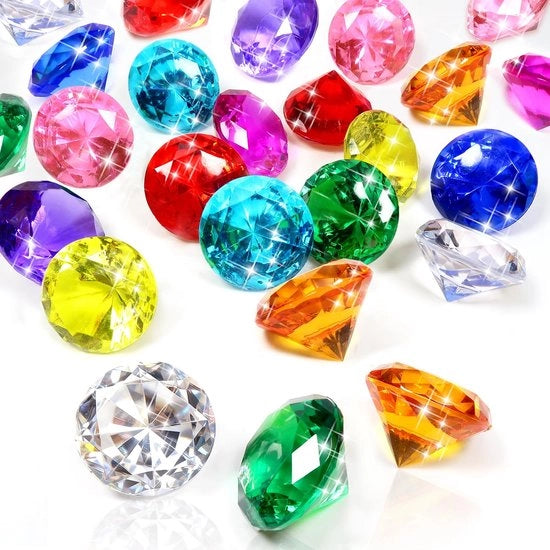 Decorazione con Diamanti Acrilici da 40 pezzi - Decorazione da Tavolo a Scatter - Decorazione per Matrimoni - Decorazione per la Casa - Riempi Vasi - Dimensione 30 mm - Decorazioni con Pietre