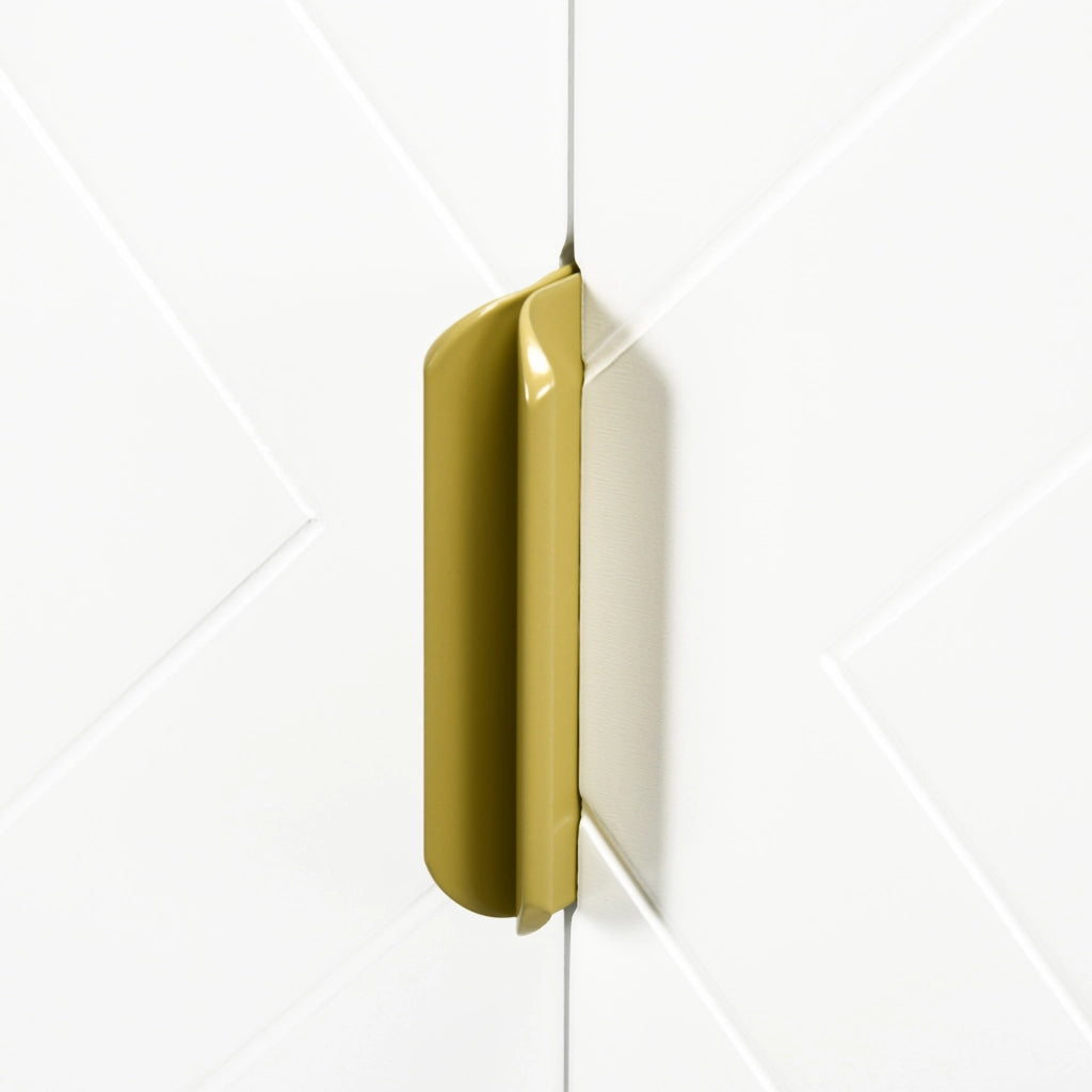 Mobile Sottolavabo Bagno con Armadietto 2 Ante ¨C Zephmum ¨C Legno e Acciaio, Bianco e Oro, 60x30x65cm