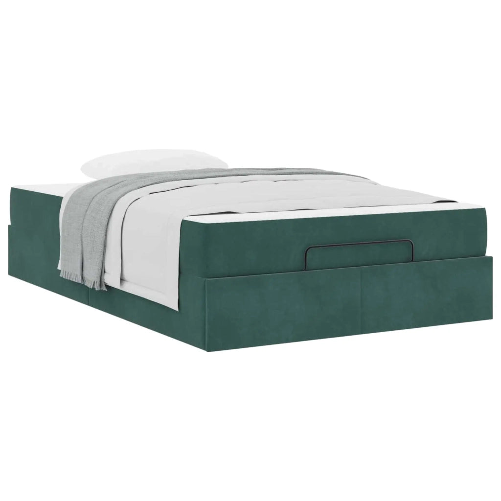 Struttura letto con materasso con materasso 2 pcs Verde Velluto