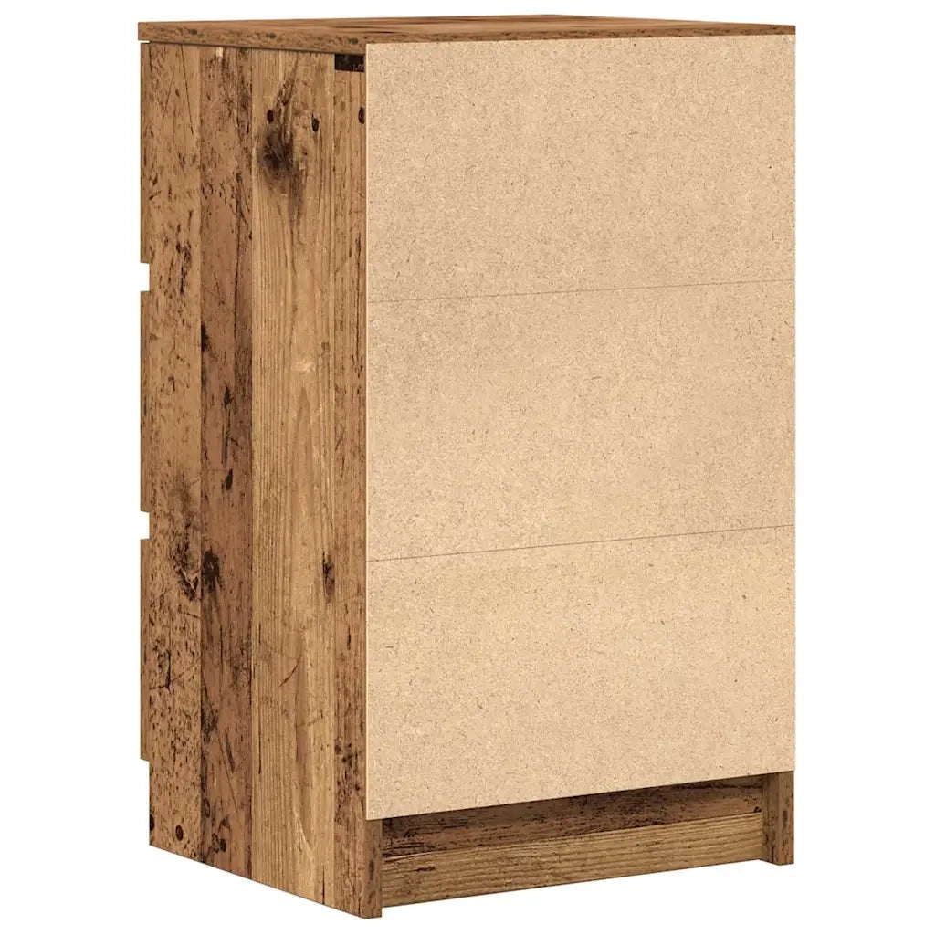 Comodini con 3 Cassetti 2 pz Legno Antico 39x35x65 cm 861352