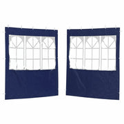 Parete per tenda da festa 2 pz 200 x 195 cm Blu PE e Acciaio CFW8771530